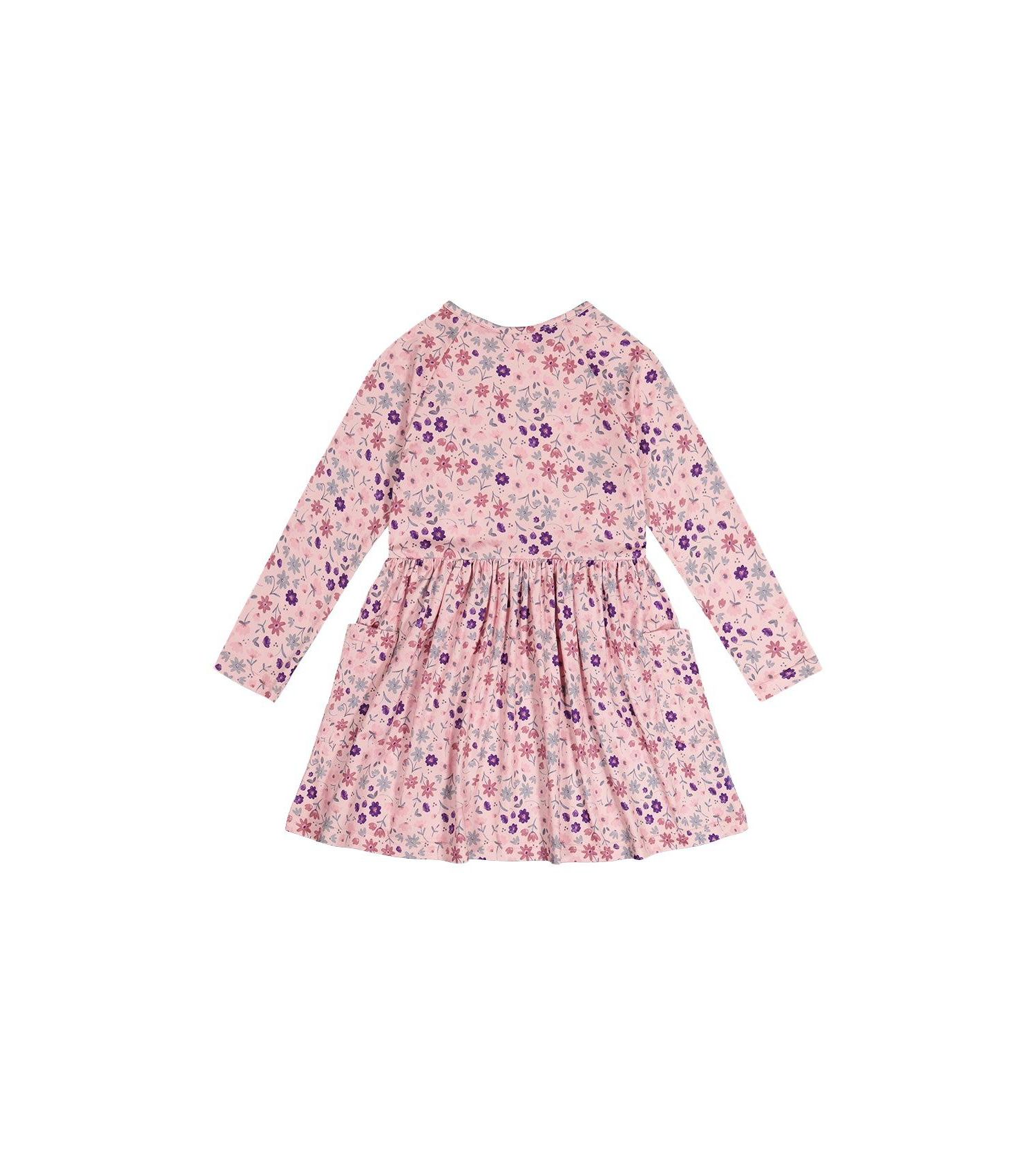 Little and Big Girl 6-12 Long Sleeve Dress Print Daisies
