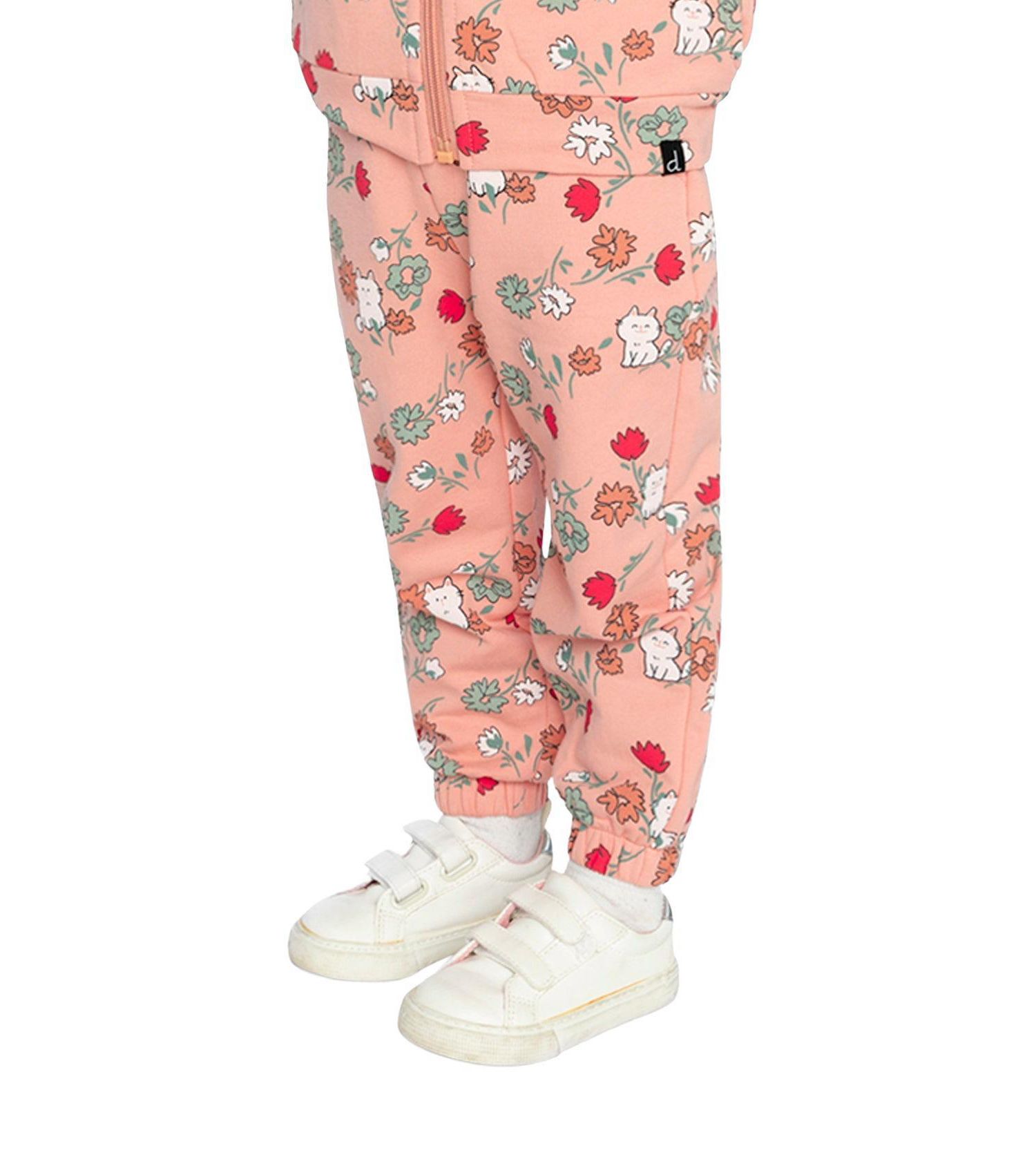 Little Girls (6-8) French Terry Sweatpants Cat Print
