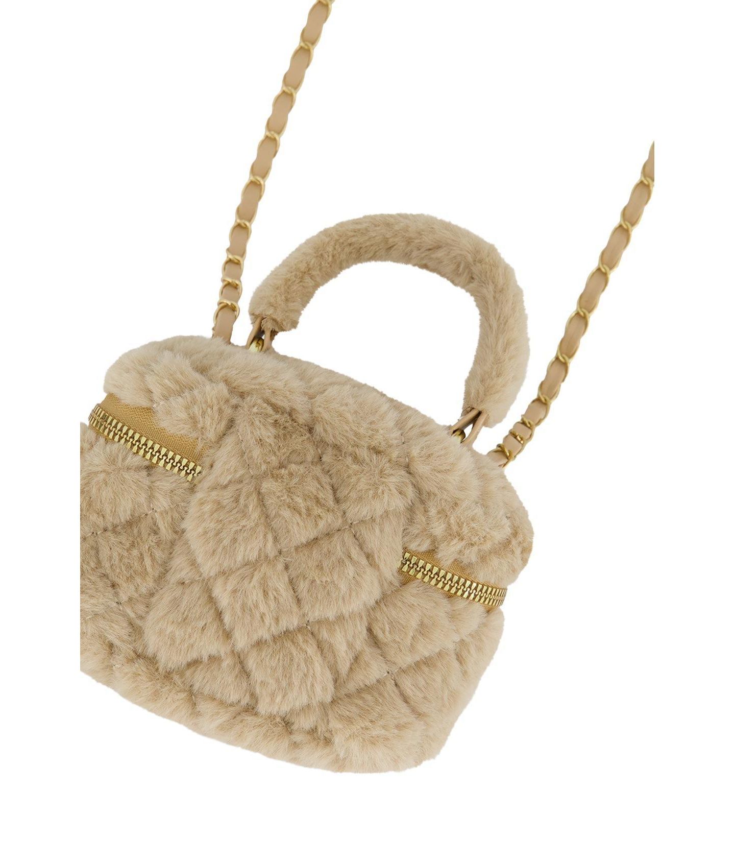 Сумка Deux par Deux Faux Fur Small для девочек, цвет: Бежевый — фото 3