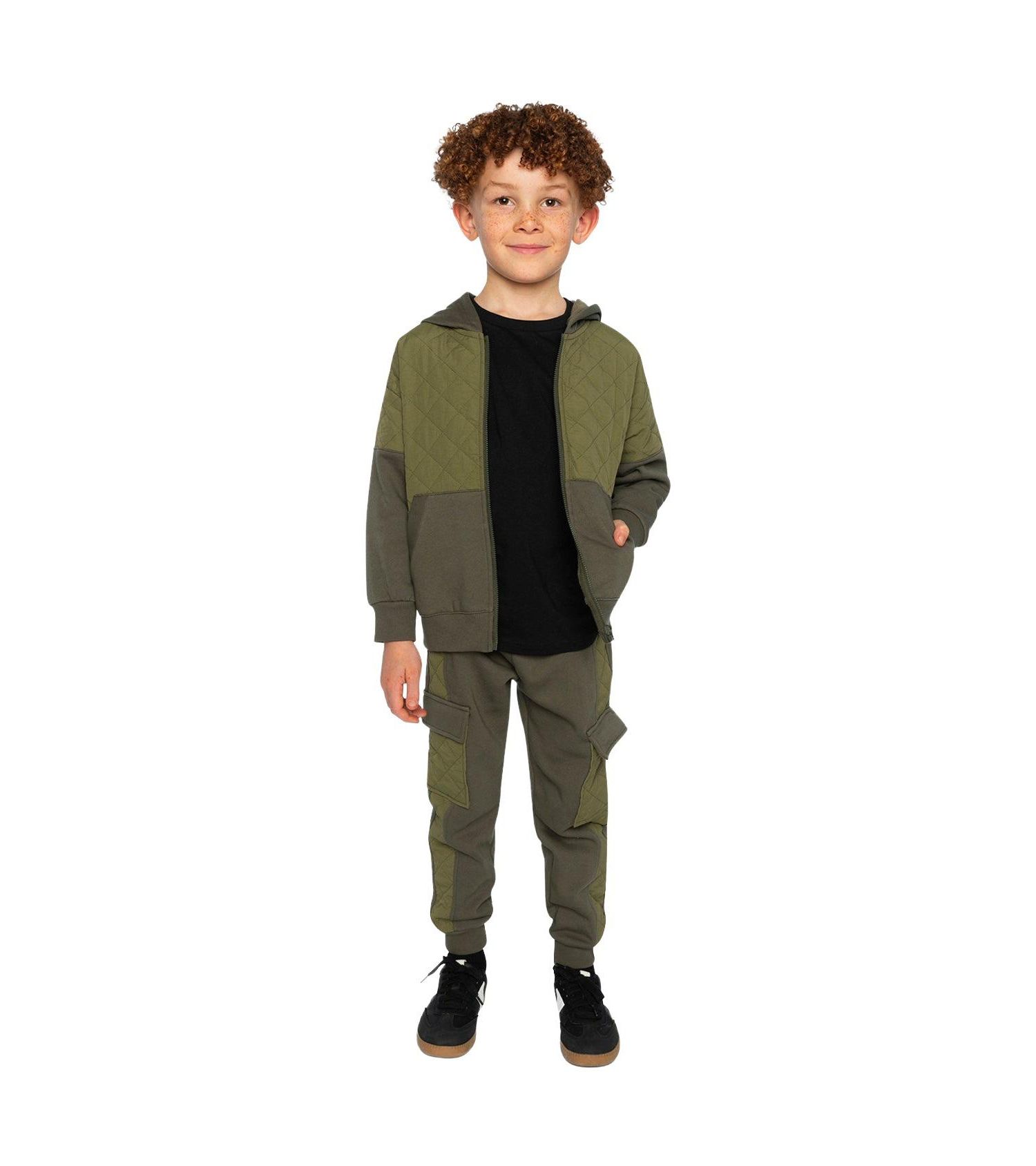 Little and Big Boy 6 - 12 Fleece Bi-Material Sweatpants with Pockets