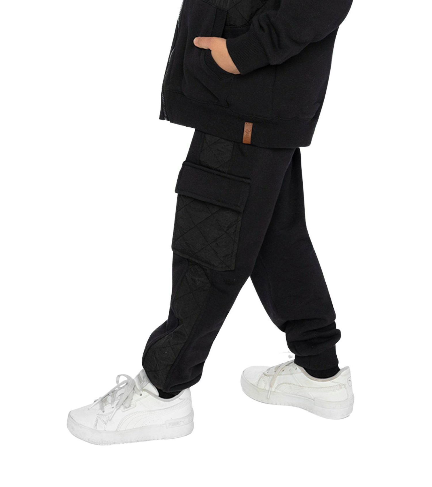 Little and Big Boy (6Y - 12Y) Fleece Bi-Material Sweatpants