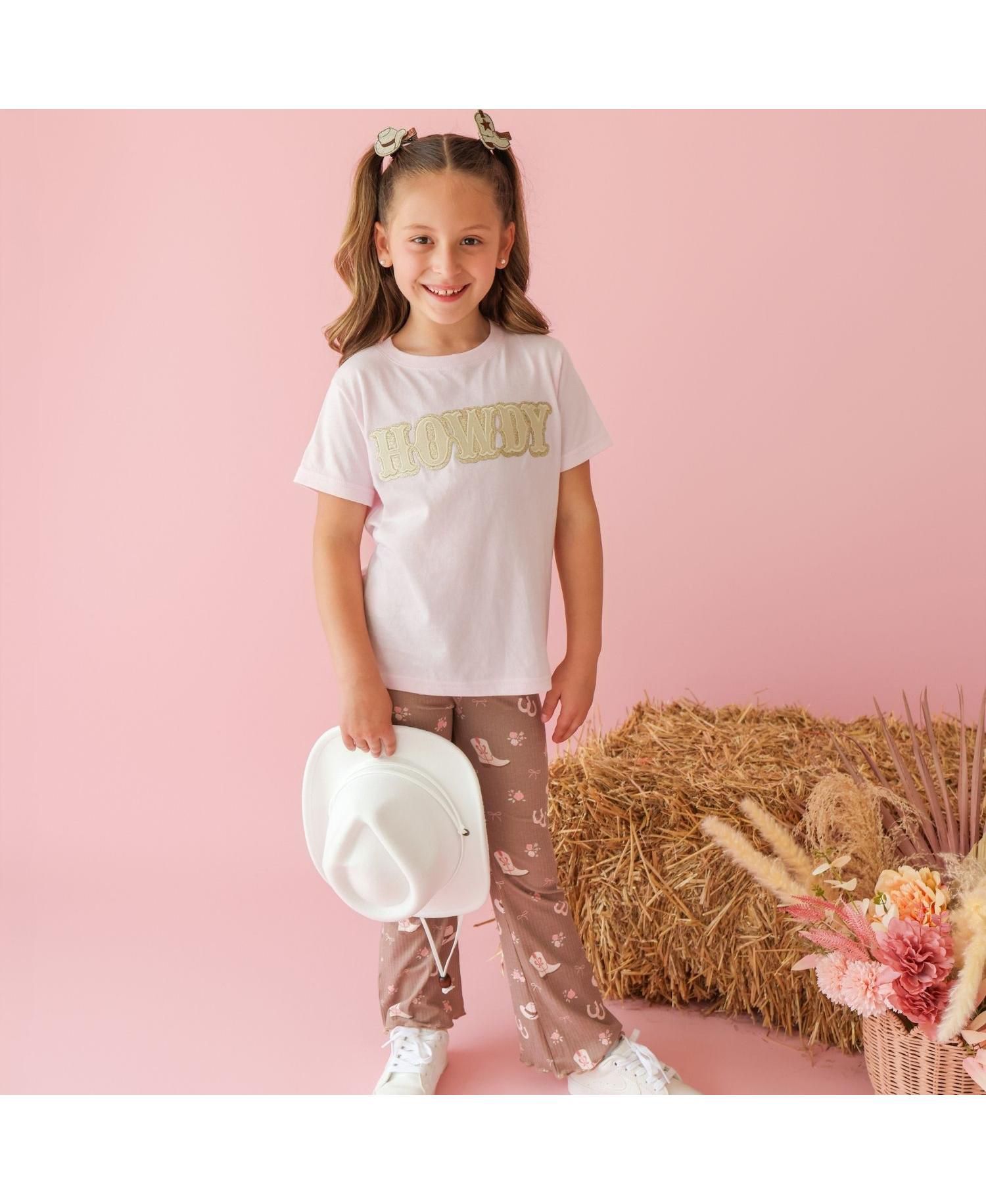 Little Girls 5-8 Howdy Patch Western Short Sleeve T-Shirt