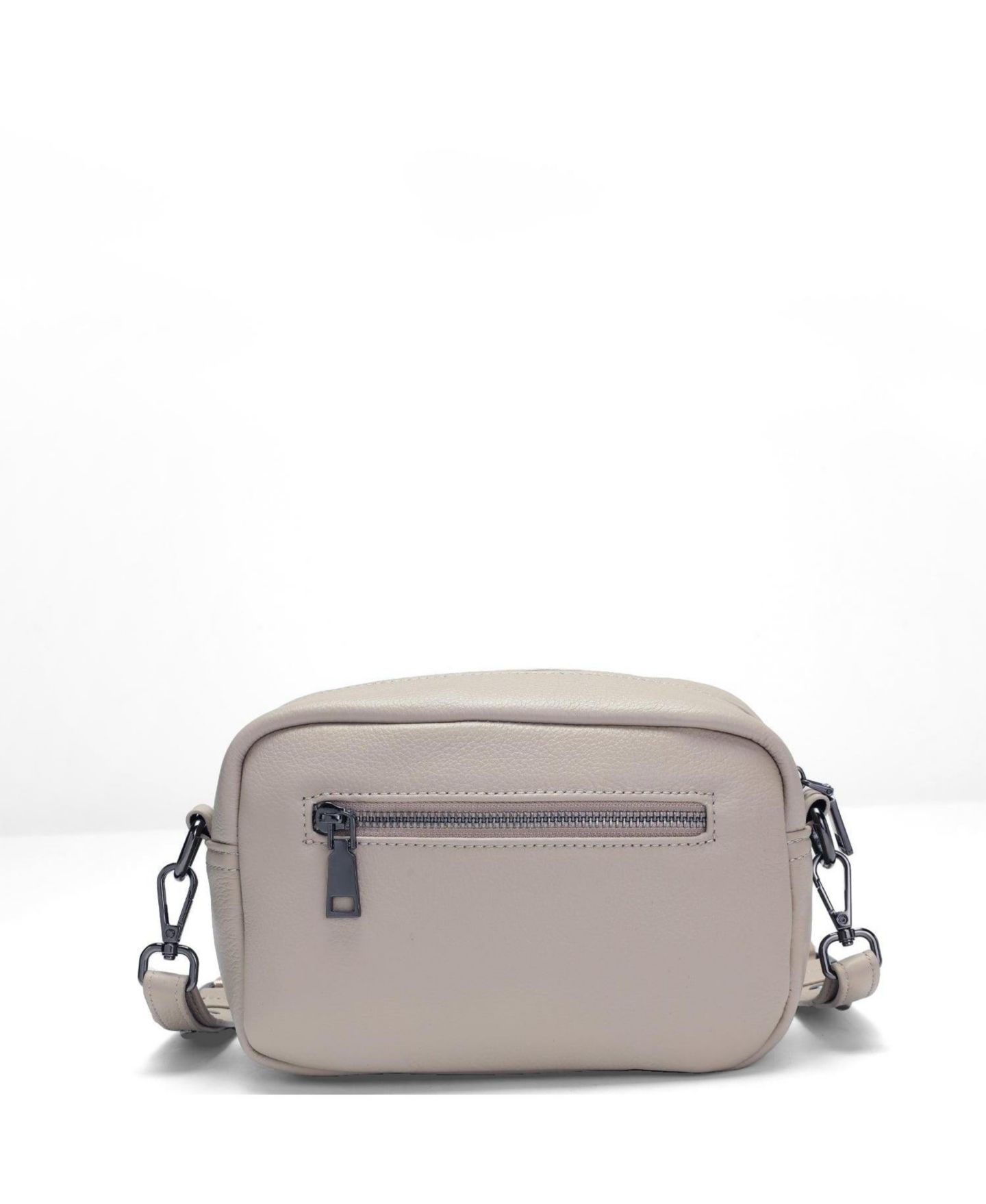 Женская сумка SUSU Avery Pebble Leather Camera Bag Structured Crossbody Purse with Wide Strap, цвет: Бежевый / Кремовый — фото 3