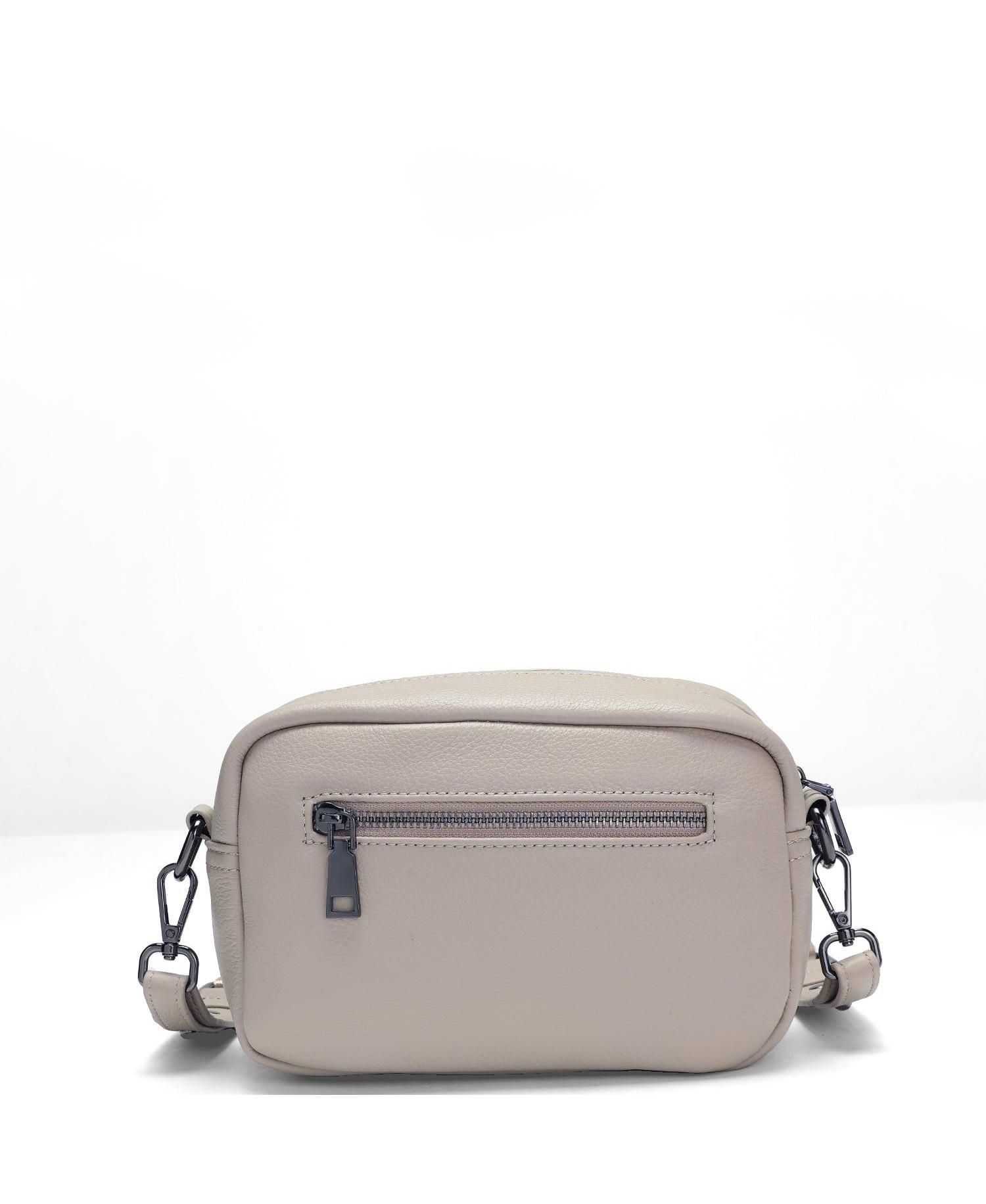 Avery Pebble Leather Camera Bag Structured Crossbody Purse with Wide Strap