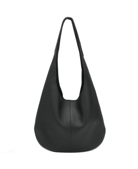 Женская сумка SUSU Arc Leather Crescent Hobo Bag Soft Pebbled Shoulder Bag Casual Slouchy Handbag, цвет: Чёрный