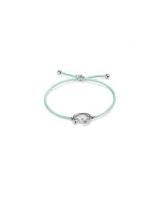 Silver Metal Alloy Blue Silk-Style Thread Bracelet