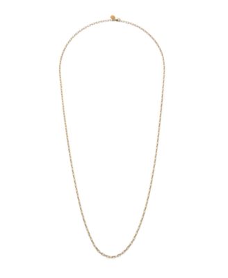 Gold Metal Alloy Long Link Chain Necklace