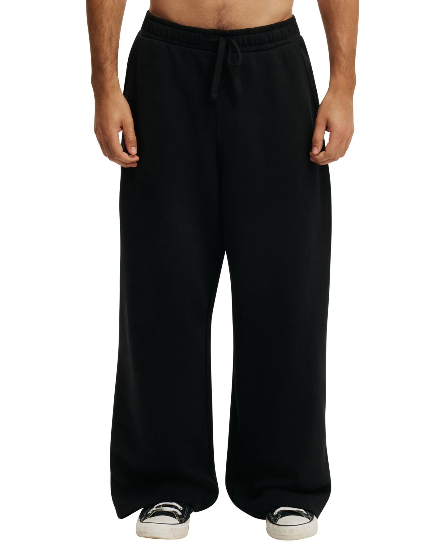 Мужские брюки COTTON ON Super Baggy Track Pants, цвет: Чёрный — фото 1