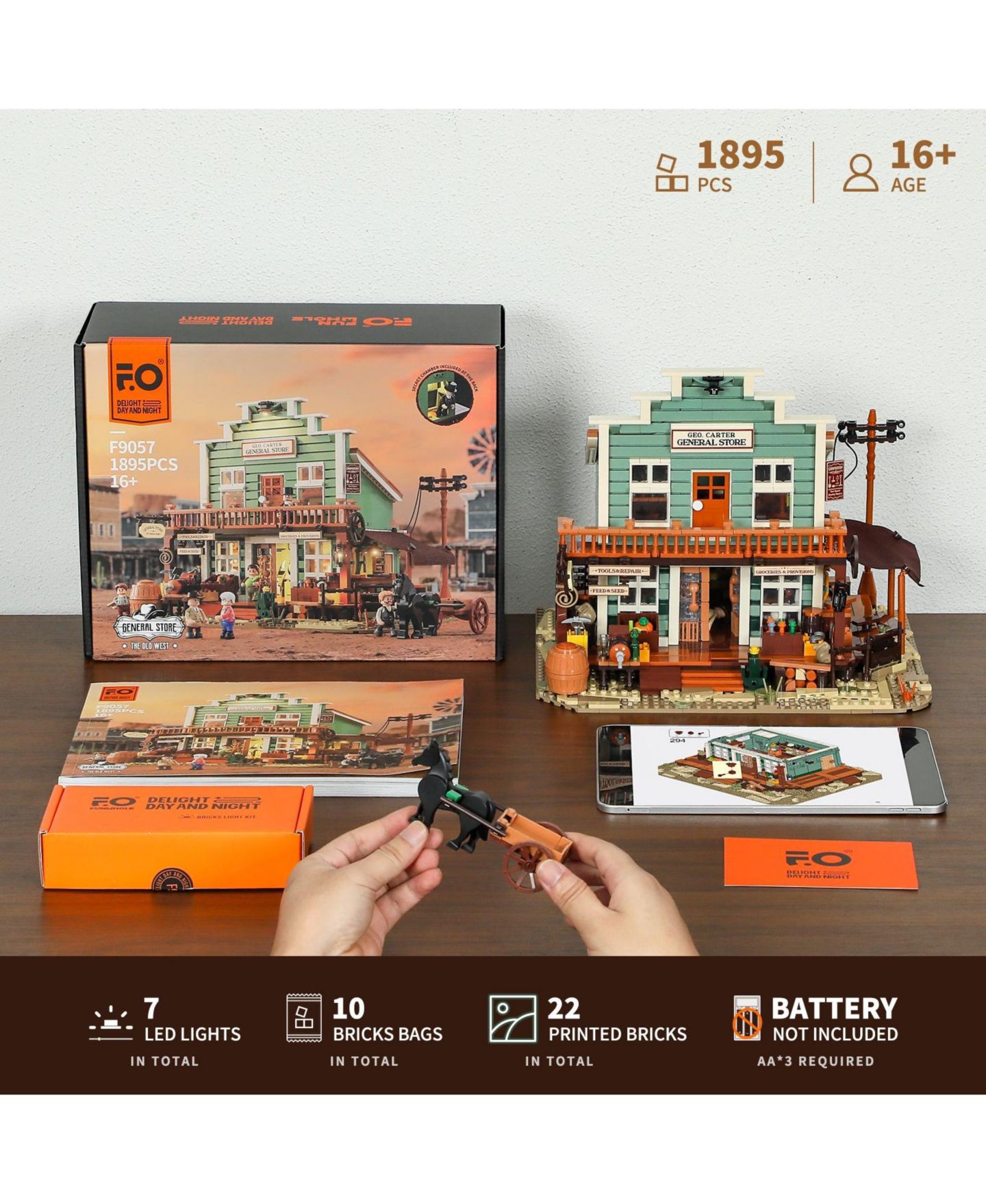 Детский конструктор Lumibricks Old West General Store 1895-Piece Building Set, Ages 16+ — фото 7