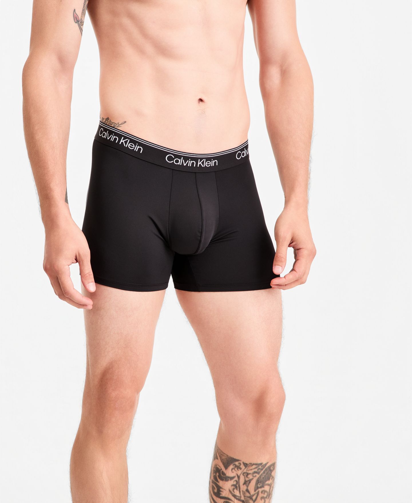 Мужские эластичные трусы-боксеры Calvin Klein Icon, набор из 3 шт, цвет: Чёрный / С ромбами красный — фото 3