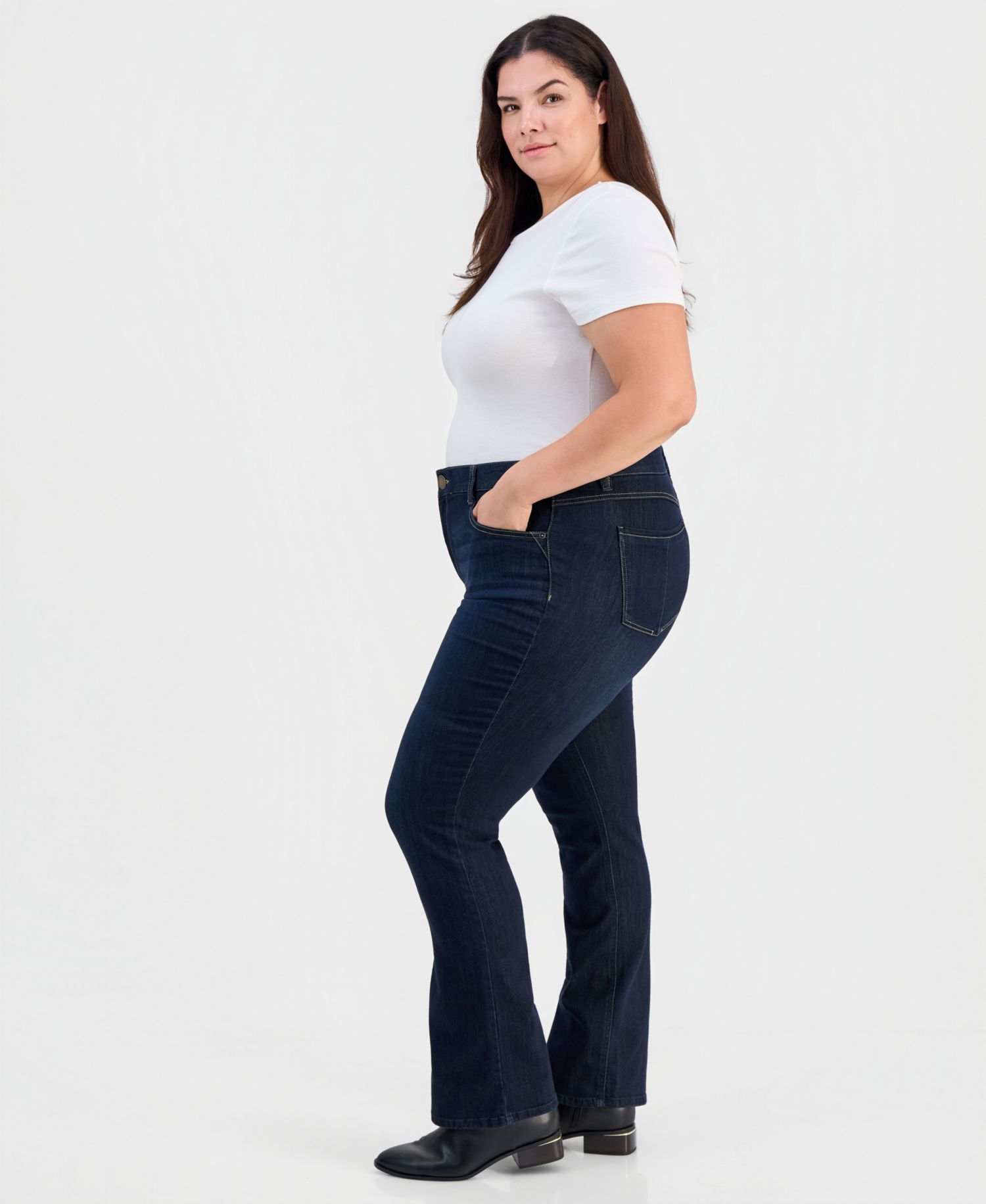 Trendy Plus Size AbSolution Itty Bitty Bootcut Jeans