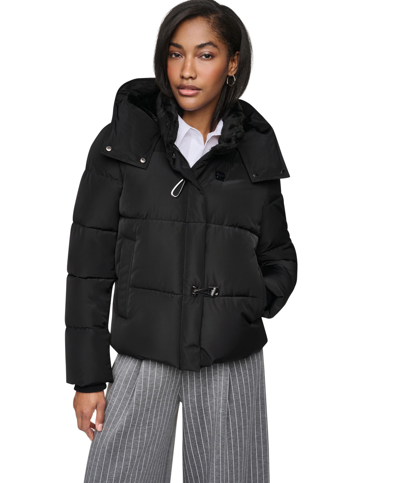 Women's Short Toggle Stand Collar Puffer Coat
