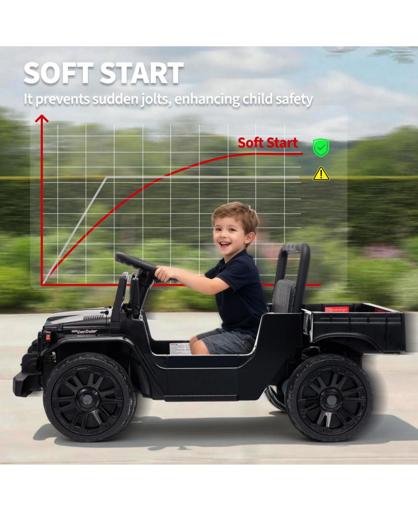 Детская игрушка homfan Licensed Toyota Pickup Metal 12V Battery Powered with Remote Control Ride-On, 66 lbs Capacity, Ages 3-6, цвет: Чёрный — фото 8