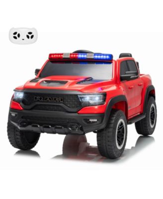 12V Pickup Truck Ride On, Remote Control, Gentle Start, Music, Spring Suspension, LED Lights, Truck Bed Storage