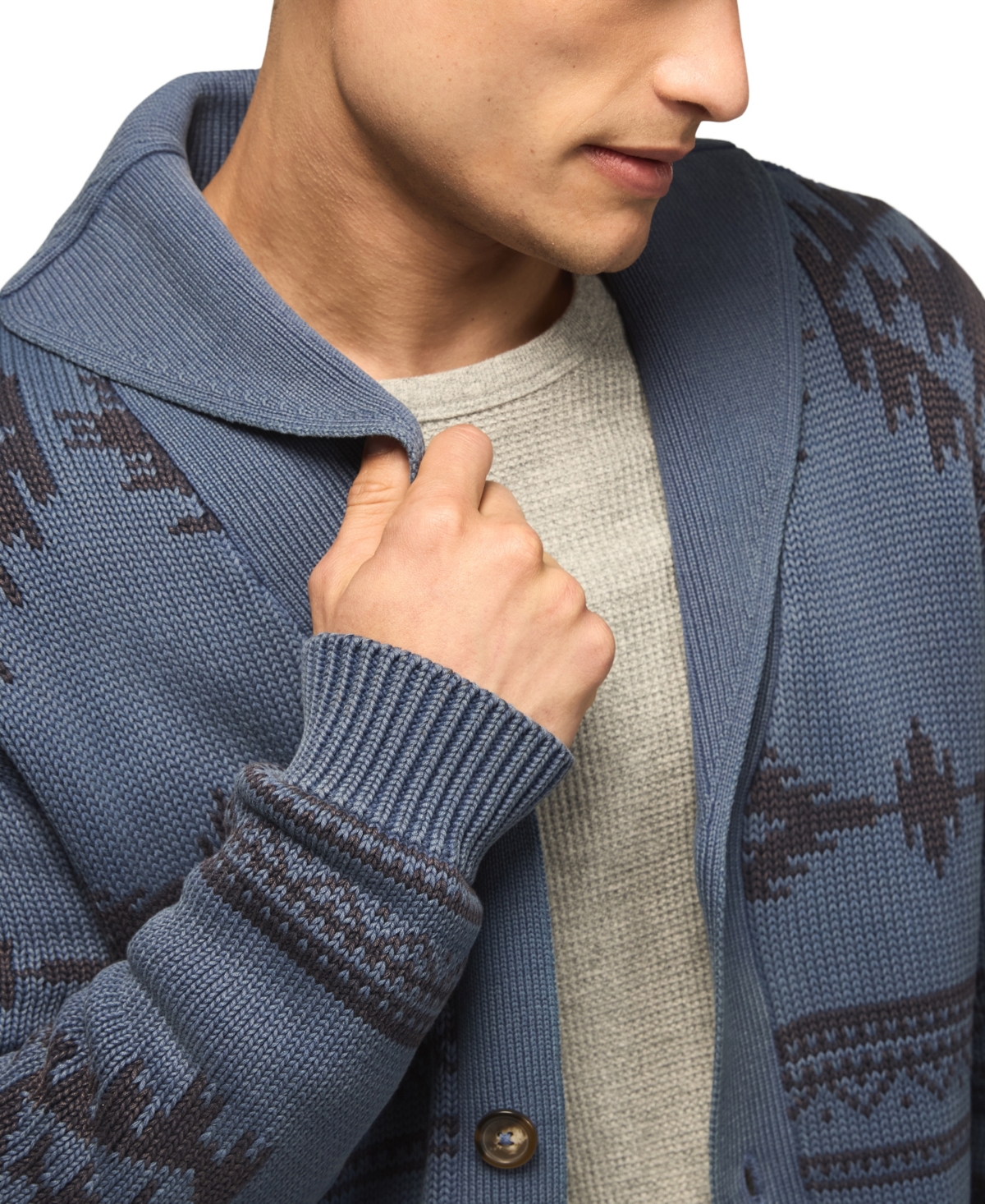Lucky Brand Men's Southwestern Shawl Collar Cardigan Sweater