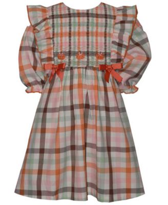 Girls' 2T-6X Long-Sleeve Plaid Dress