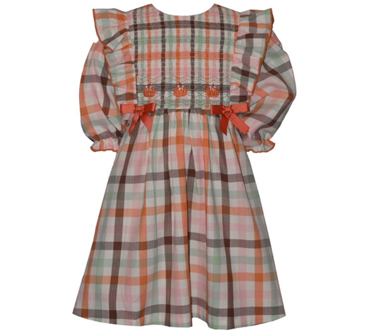 Bonnie Jean Girls' 2T-6X Long-Sleeve Plaid Dress - Multi