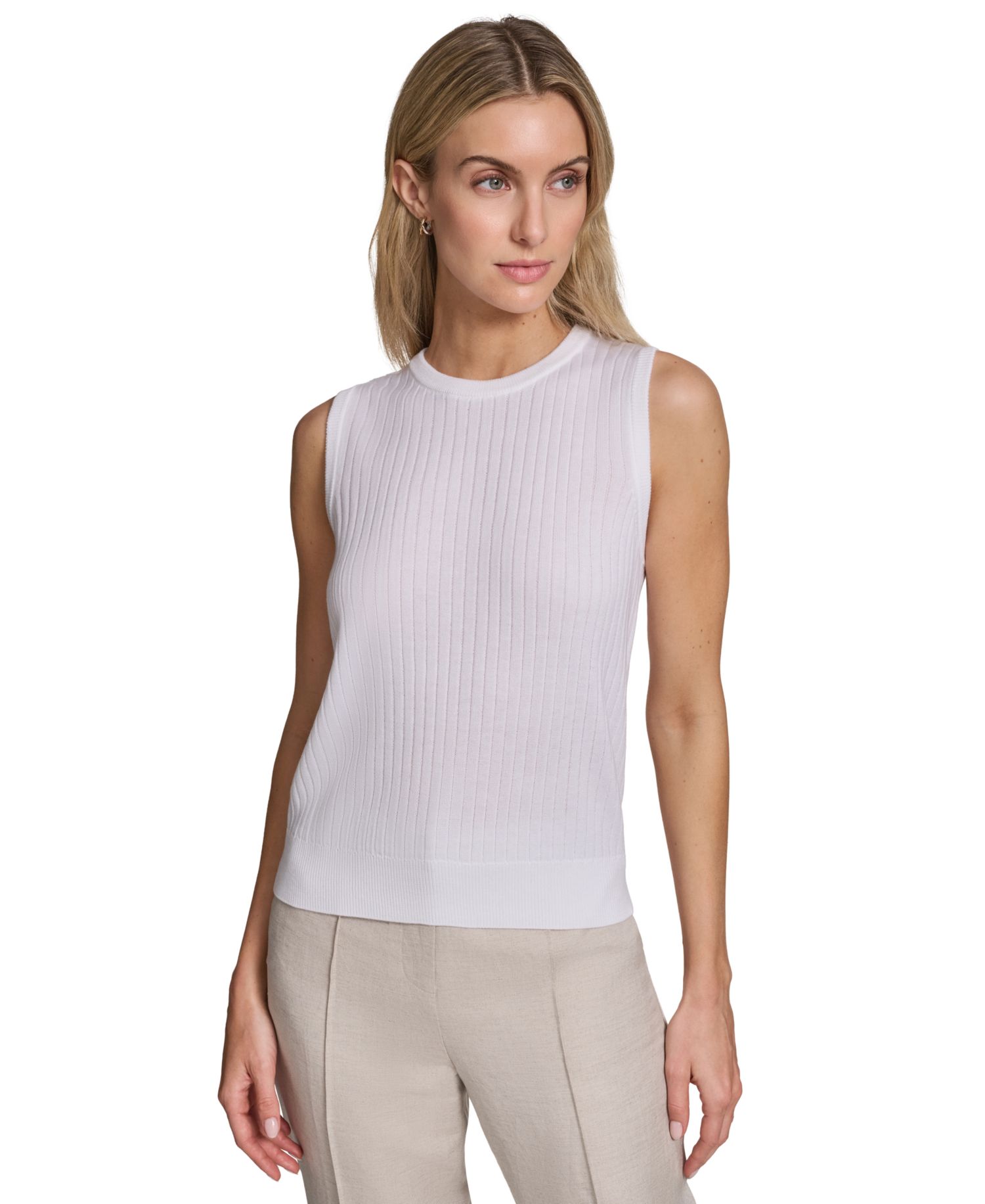 Women's Sleeveless Crewneck Knit Sweater