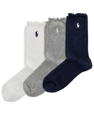 Women's Openwork Lettuce-Edge Cuff Socks, 3-Pack