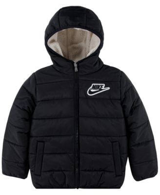 Boys' 4-7 Reversible Faux-Sherpa Hooded Jacket