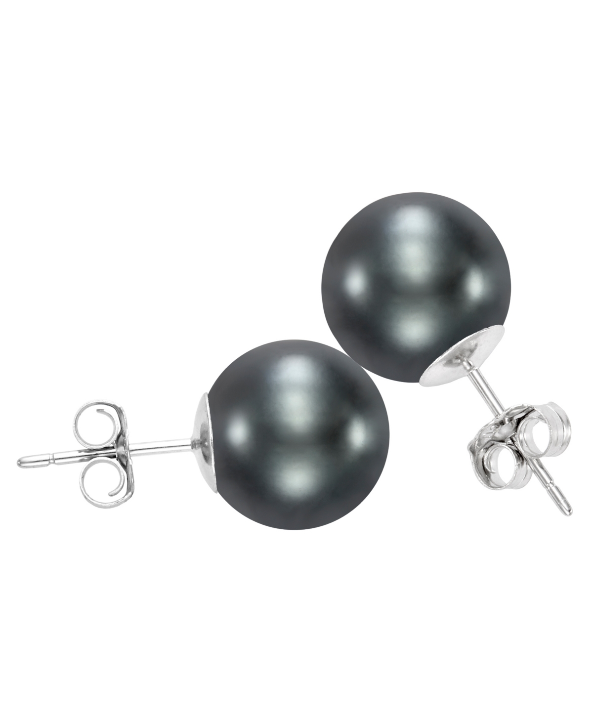 Macy's Saltwater Tahitian Pearl (9-10mm) Stud Earrings in 14k White Gold