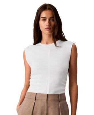 Women's Side Ruched Sleeveless T-Shirt