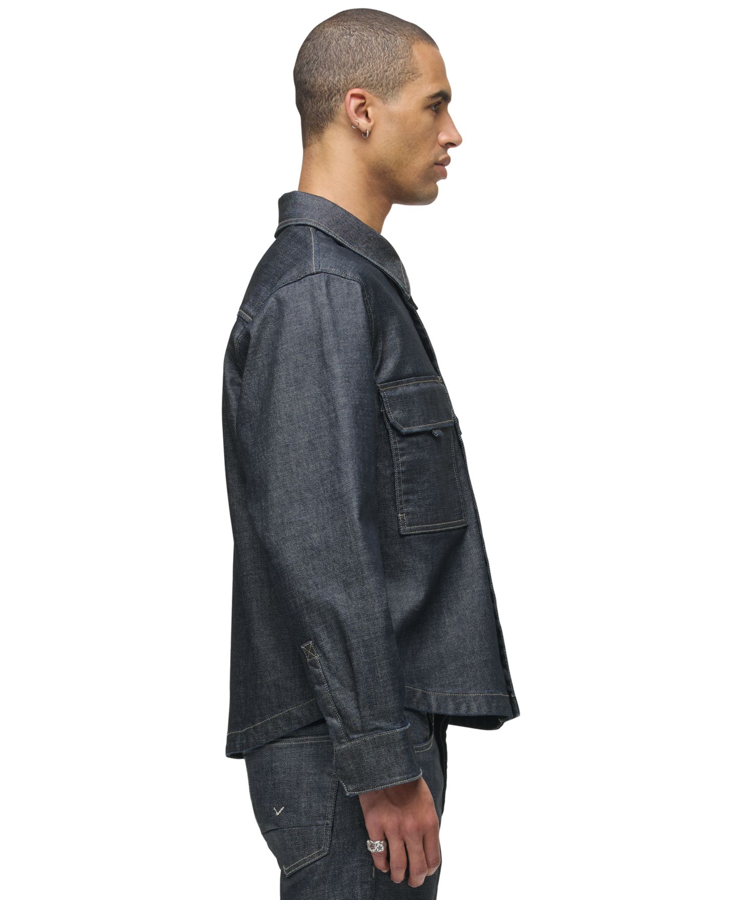 Мужская рубашка Hudson Jeans Coated Gunmetal Long-Sleeve, цвет: Графитовый металлик — фото 2