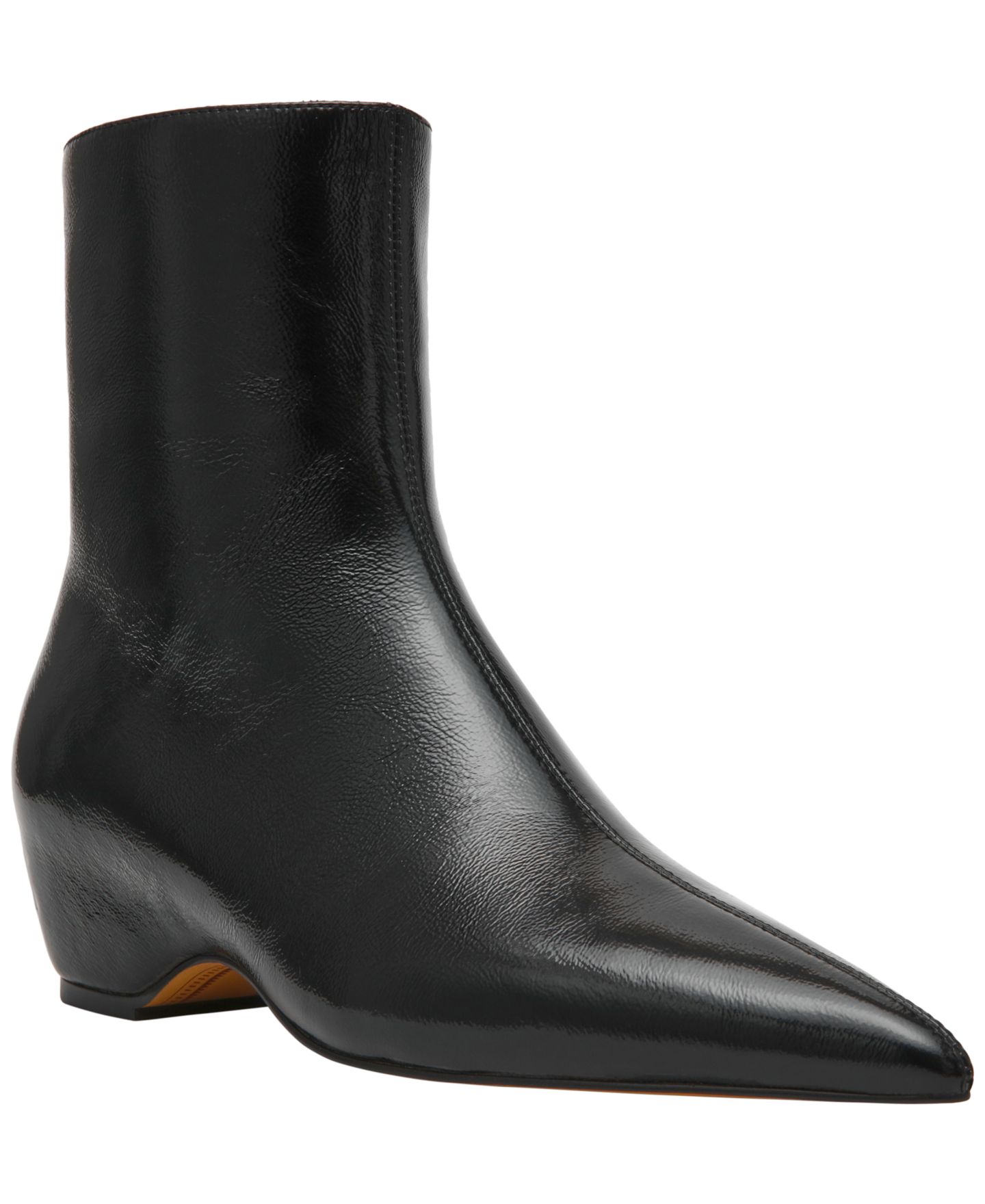 Женские ботинки Steve Madden Karlson Sculpted Wedge Booties, цвет: Чёрный блестящий — фото 1