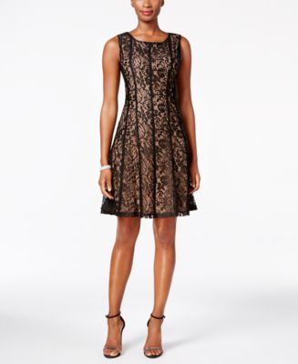 Connected Lace Fit & Flare Dress - Macy's