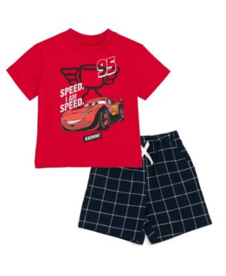 Toddler Boys Mickey Mouse 2T-4T Lightning McQueen 2-Piece T-Shirt and Shorts Set