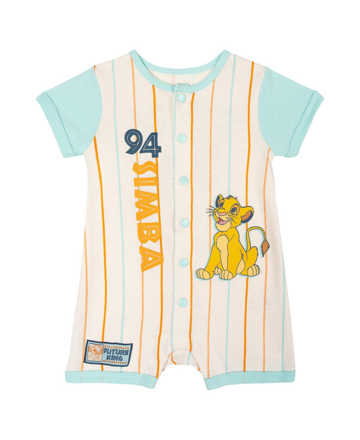 Lion King Toddler Boys Mickey Mouse Simba ( 2T , 3T ) ' Athletic One Piece Romper - Light blue simba