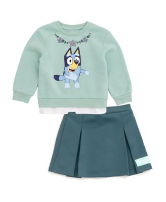 Toddler Girl's (2T-4T) Pleated 2-Piece Sweatshirt and Skirt Set