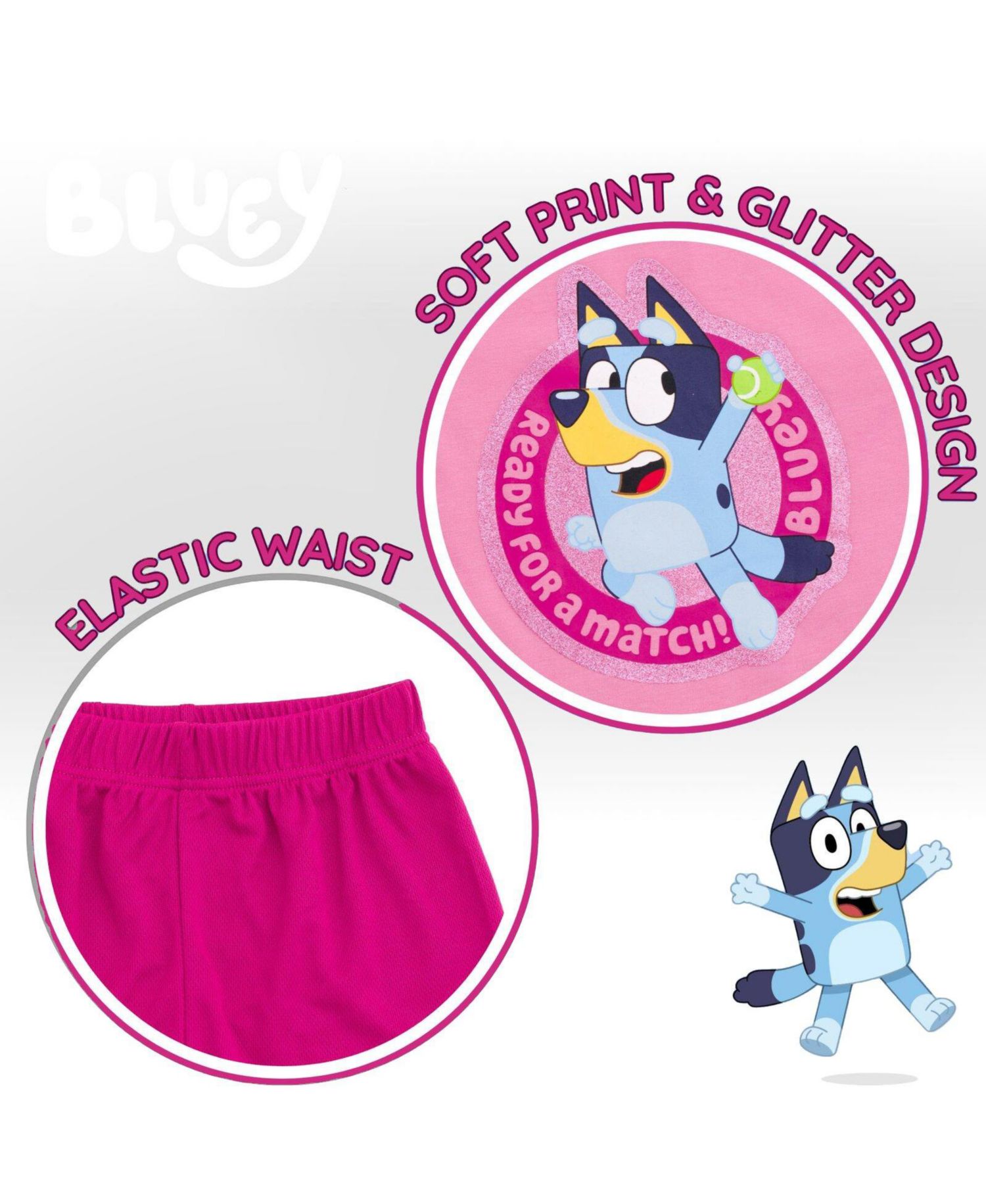 Girls' 5 -12 Athletic 2-Piece T-Shirt and Shorts Set