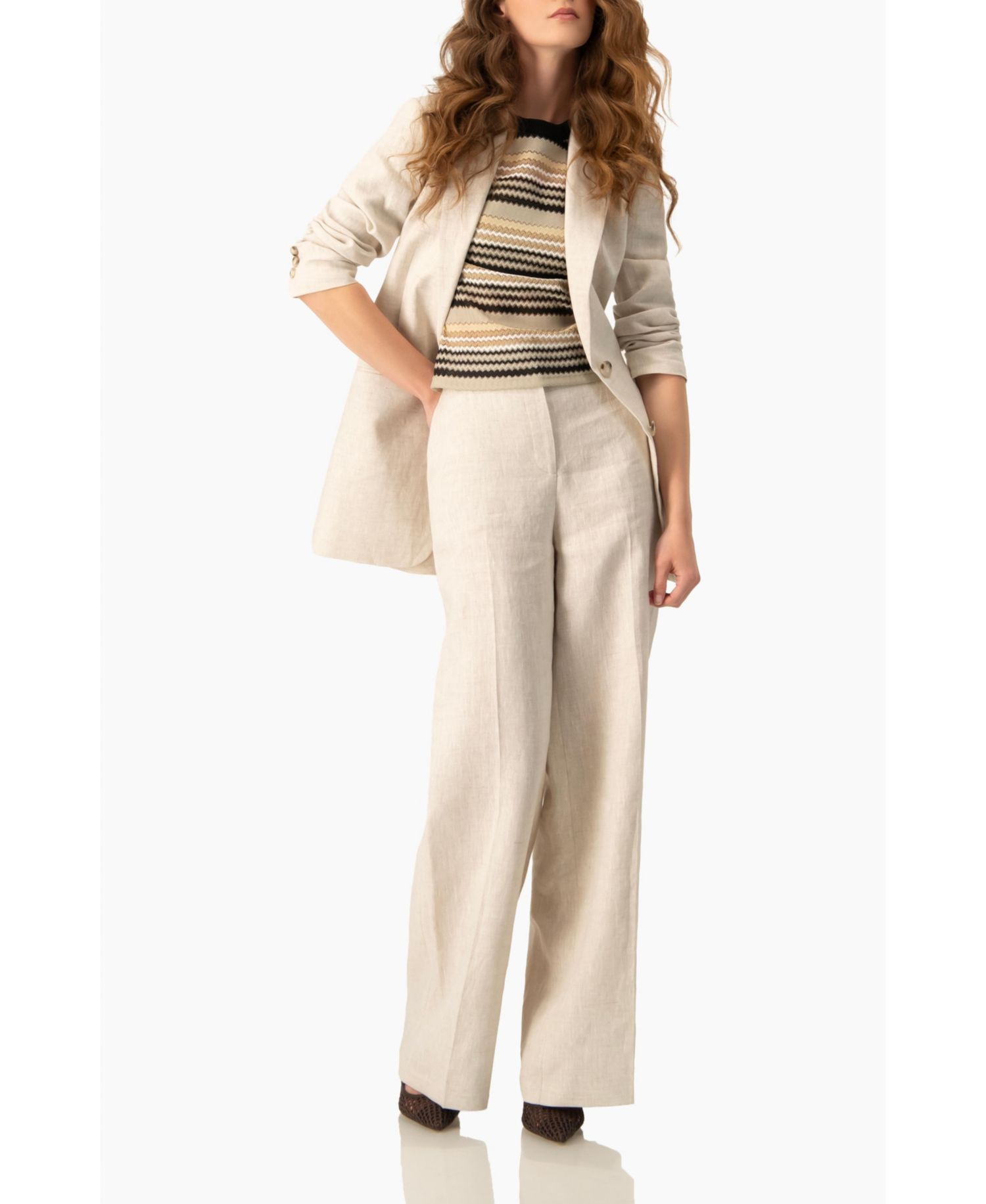 Women's Chevron Stripe Crochet Knit Top