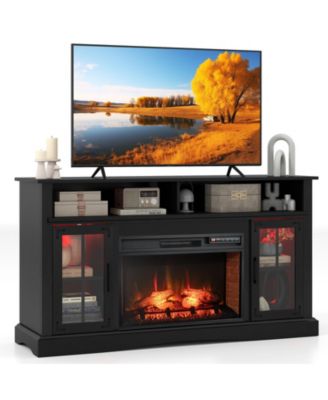 TV Stand with Fireplace and Thermostat for Living Room Comfort