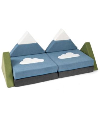 Toddler 12 Piece Toddler Foam Construction Fort Set with Snow Mountain Theme-Snow Mountain