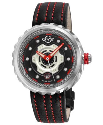 Men's Motorcycle Swiss Automatic stitching Italian Leather Strap Watch