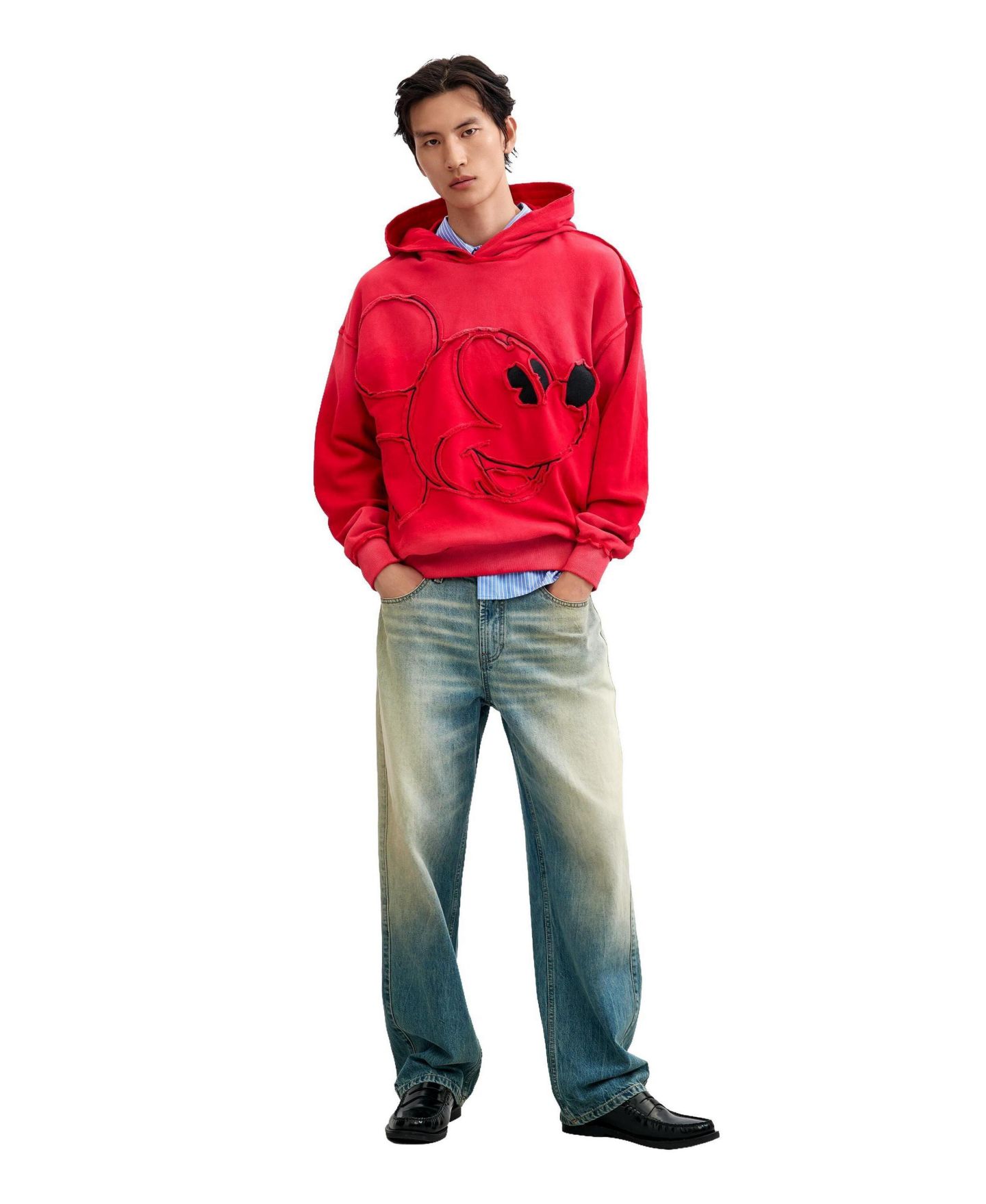 Мужские толстовки Desigual Embroidered Mickey, цвет: Яркий красный — фото 2