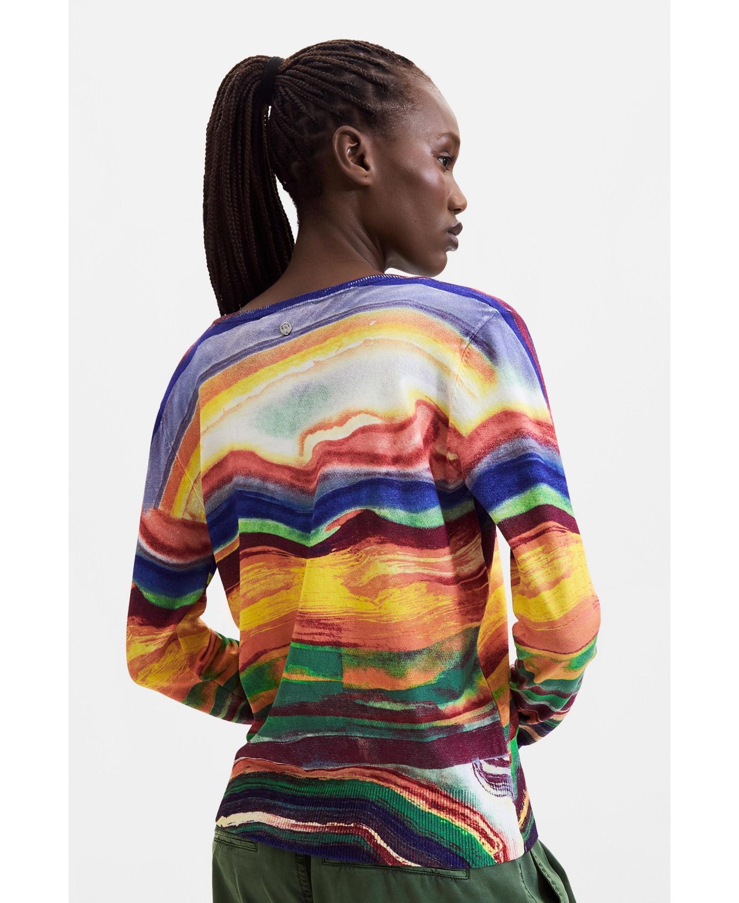 Women's Fine Knit Printed Sweater