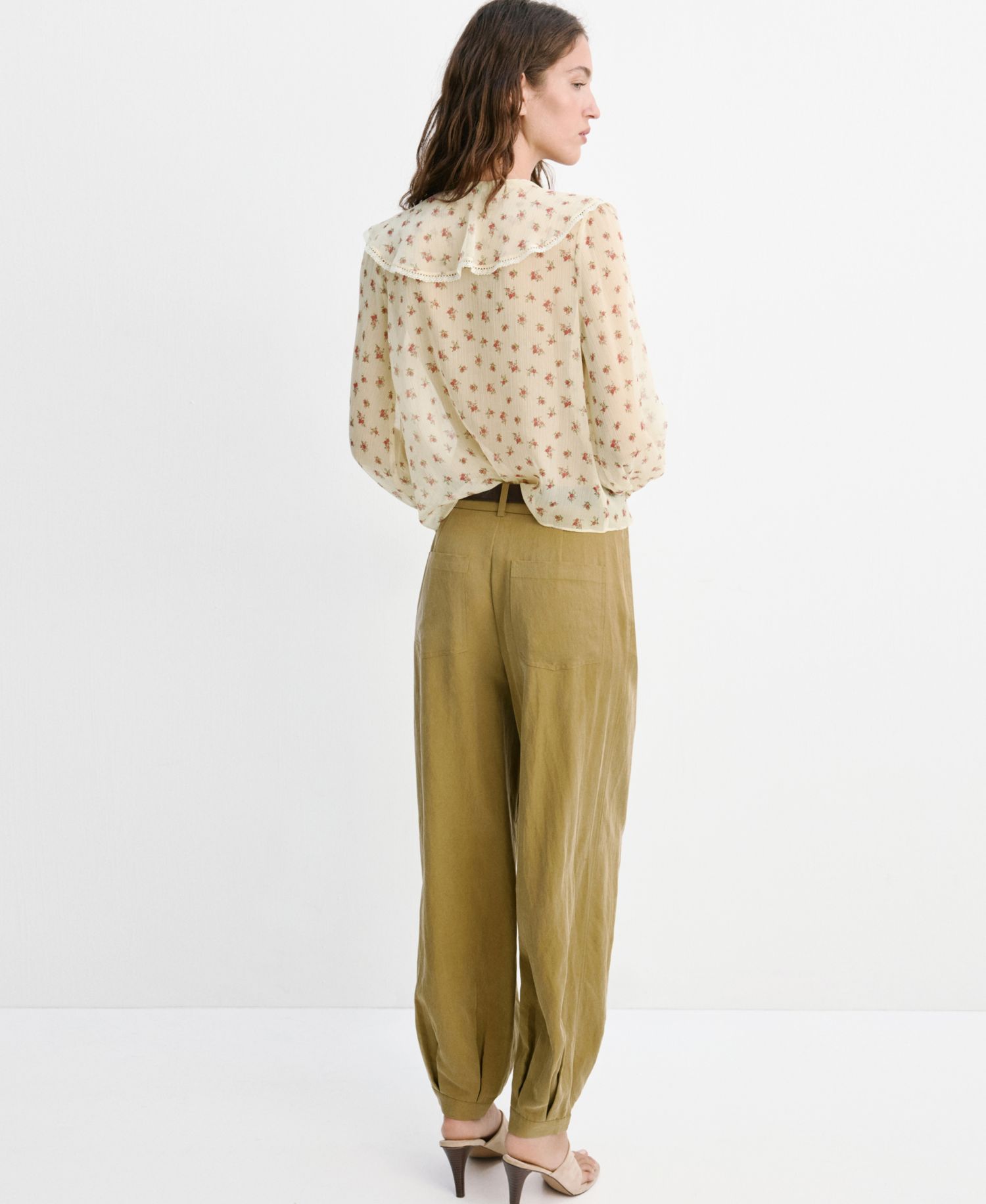 Women's Ruffled Floral Blouse