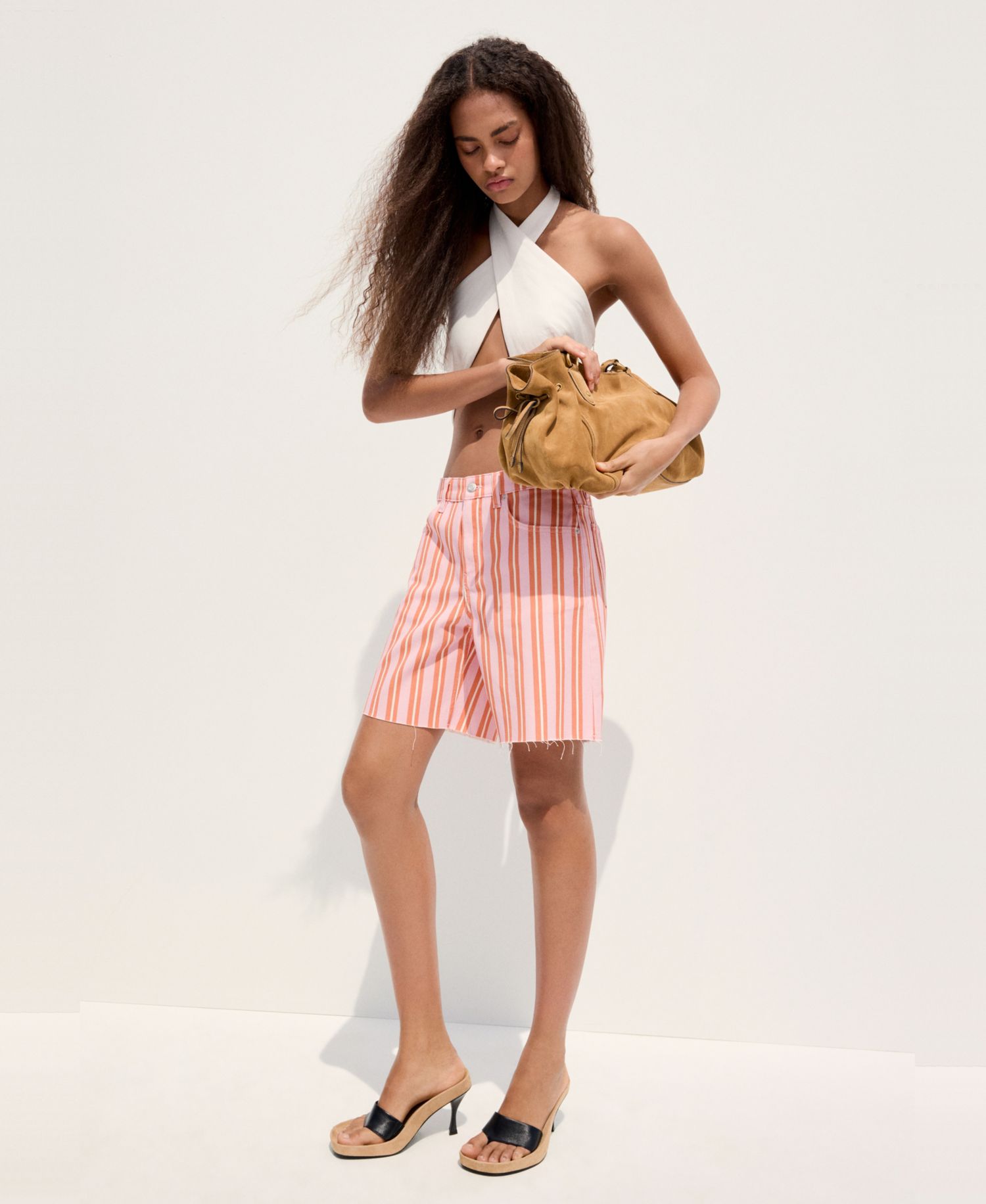 Women's Straight-Fit Striped Bermuda Shorts