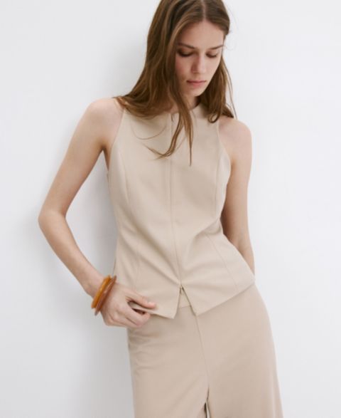 Женские жилеты MANGO Women's Zipper Fitted Vest