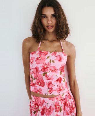 Women's Floral Halter-Neck Top
