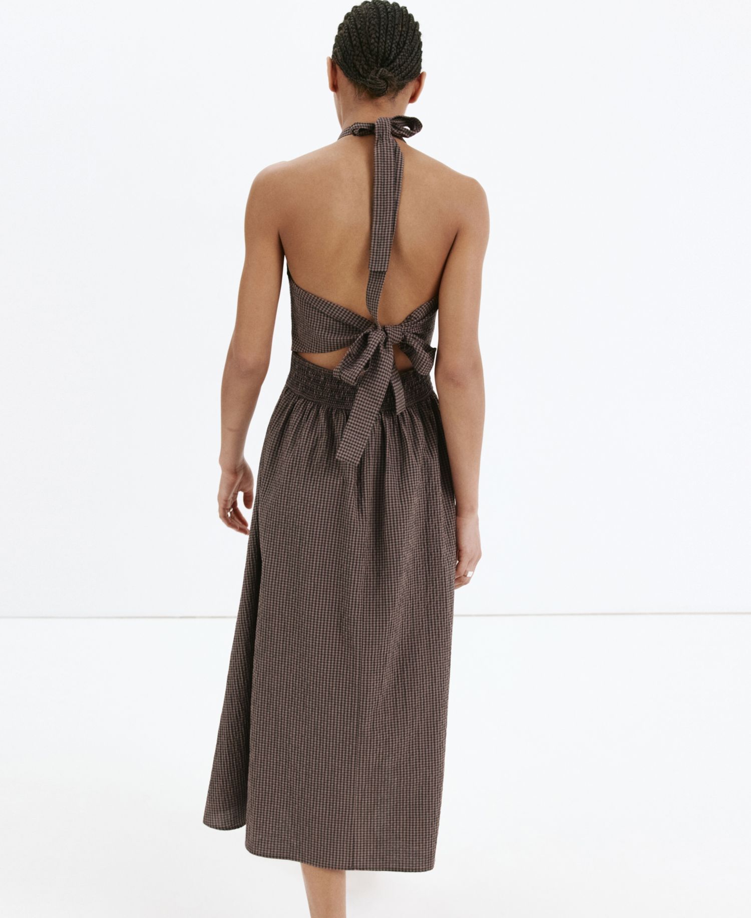 Women's Gingham Halter Dress