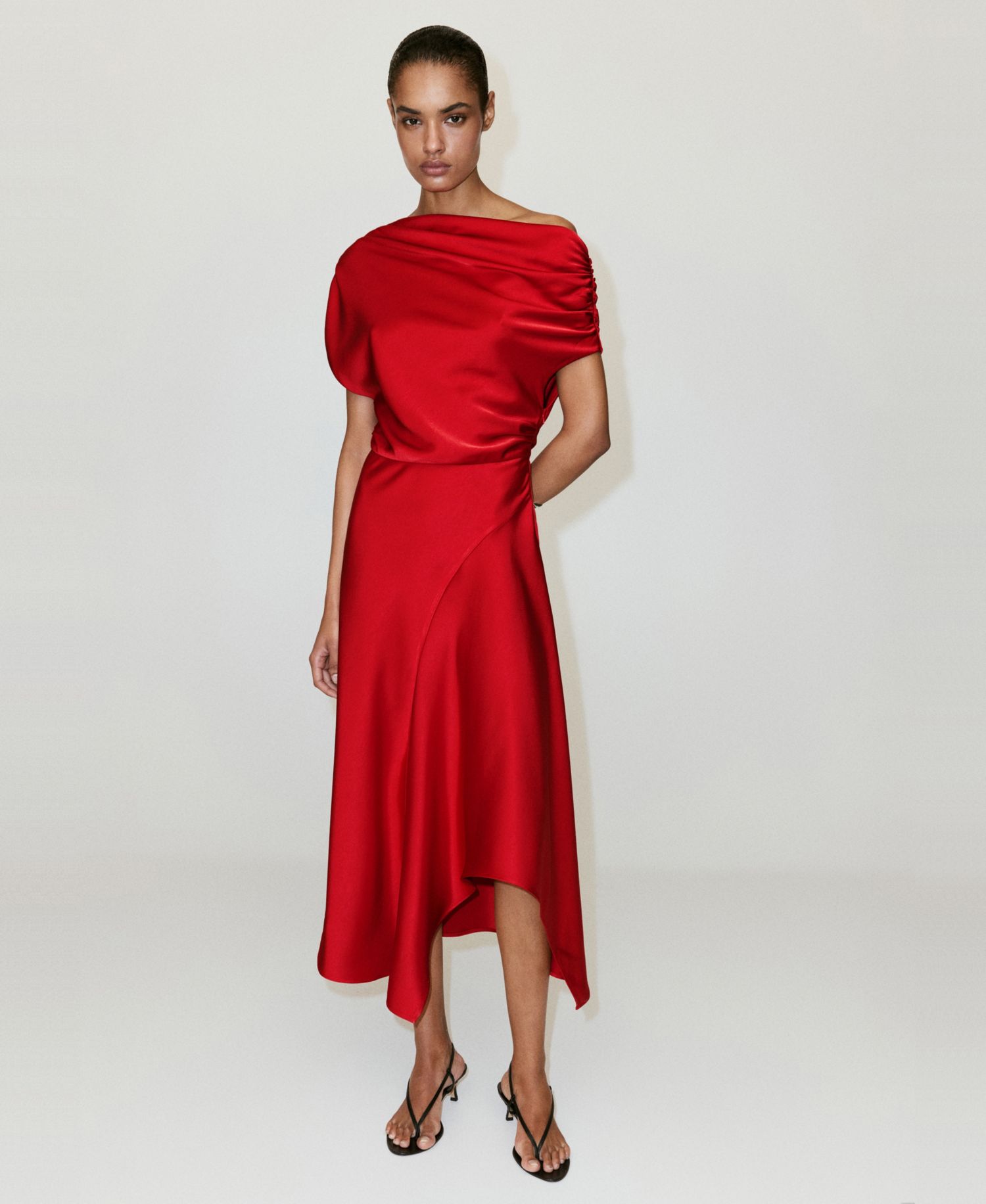 Women's Asymmetrical Satin Dress
