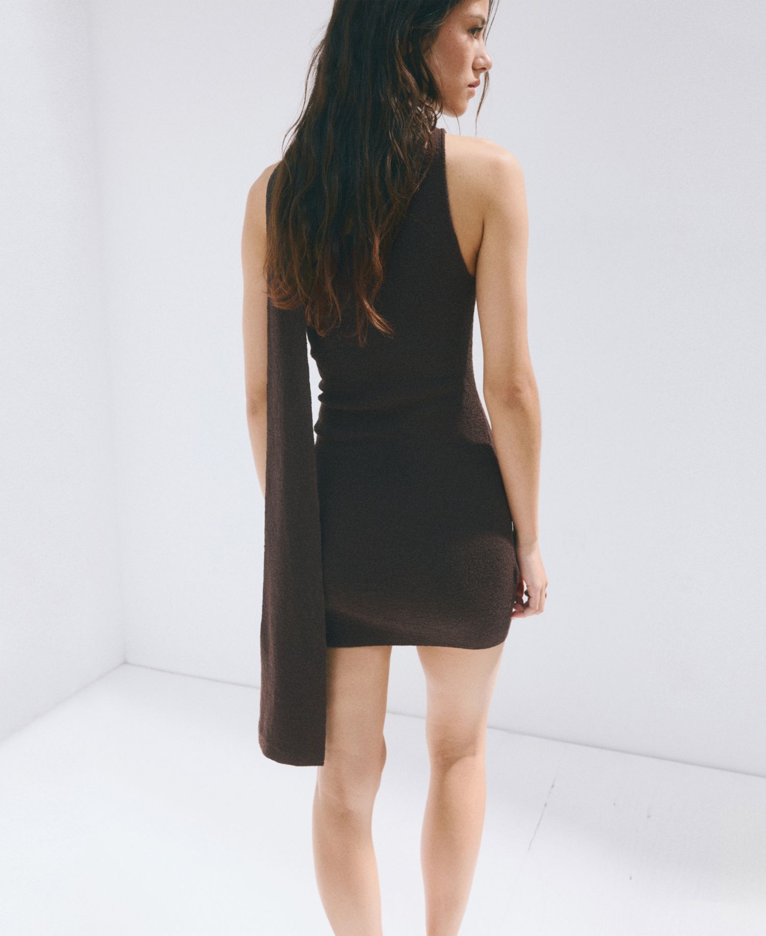 Women's Scarf Asymmetrical Knit Dress