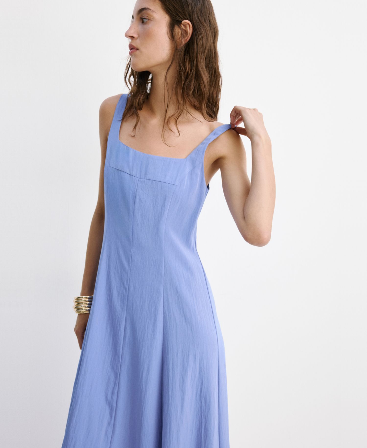 Women's Crinkle-Effect A-Line Dress