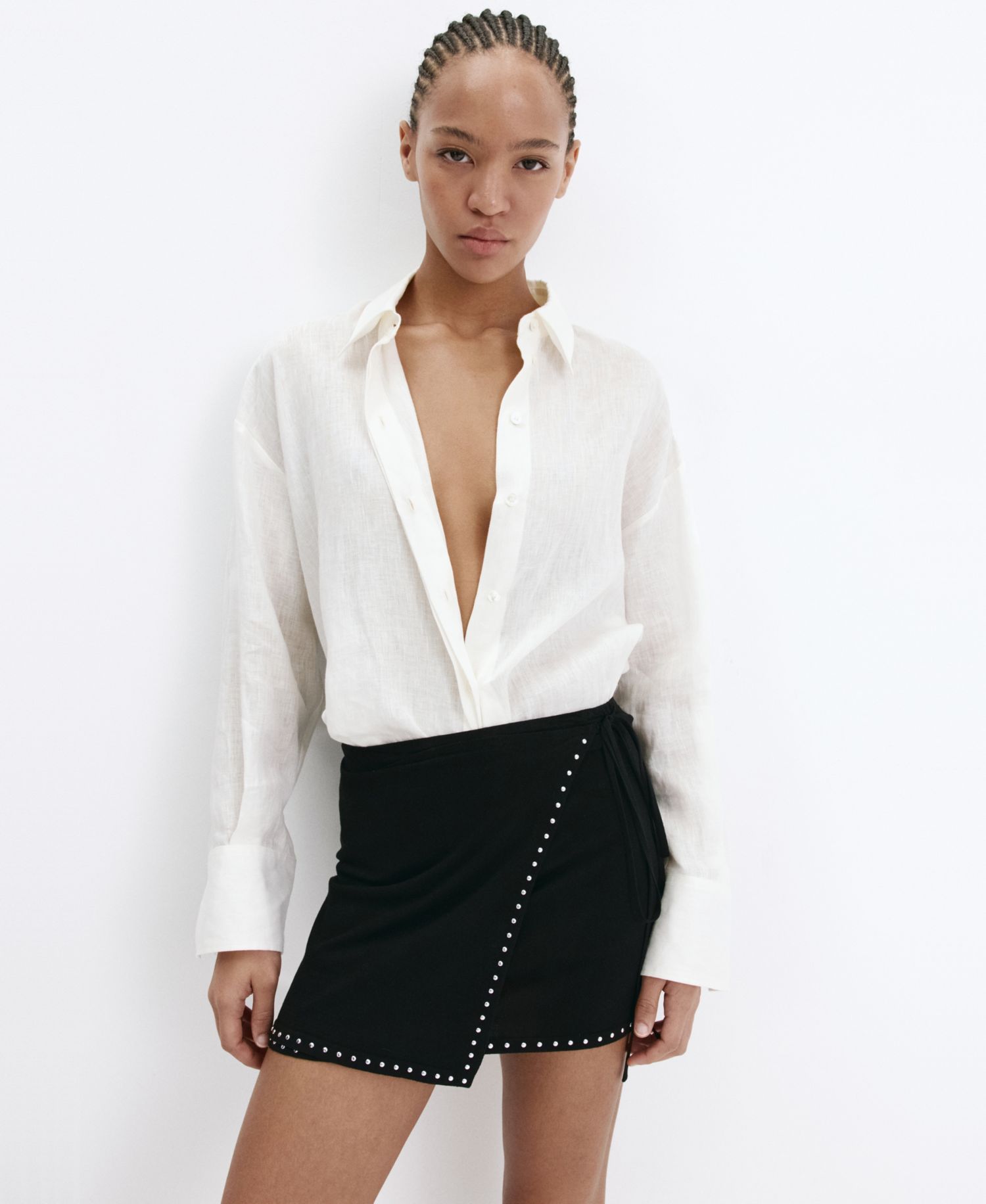 Women's Studded Wrap Skirt