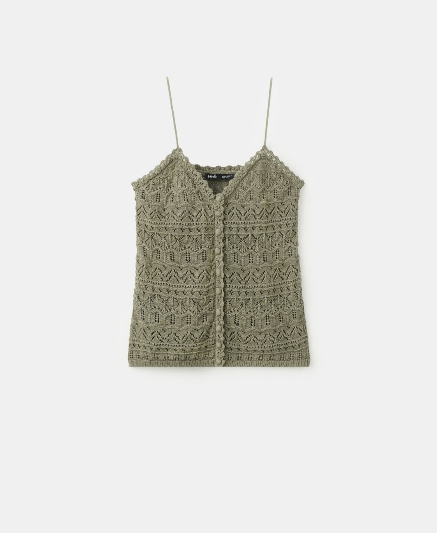 Women's Buttons Open-Knit Top