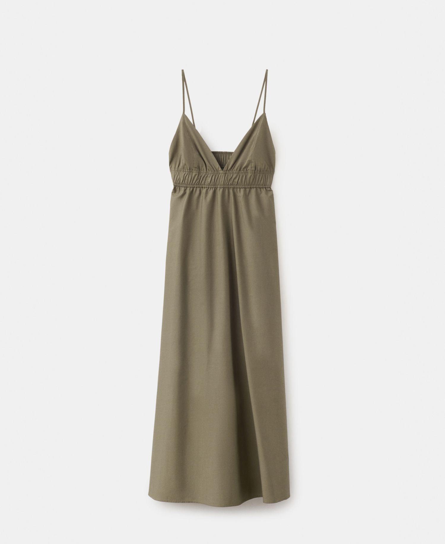Women's V-Neck Shirred Lyocell Dress